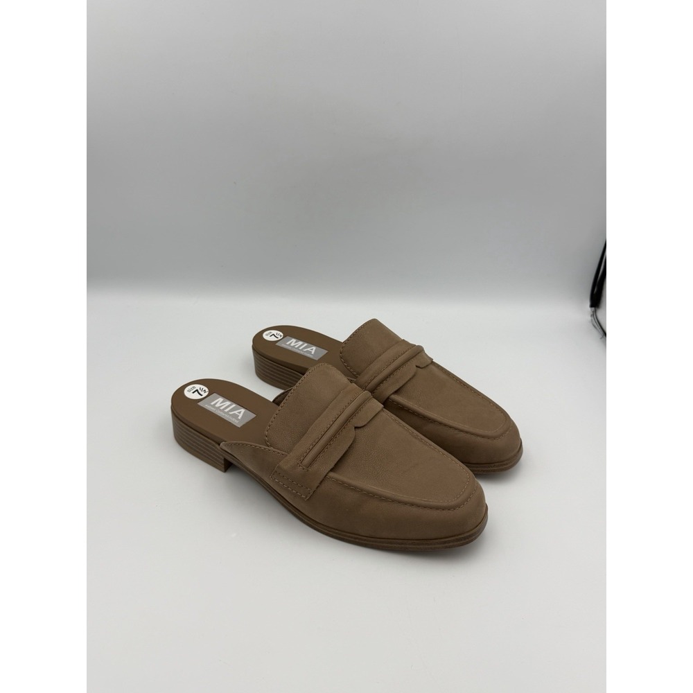 MIA Womens Mule Loafers Brown Slip On Backless Flats Size 7.5 Casual